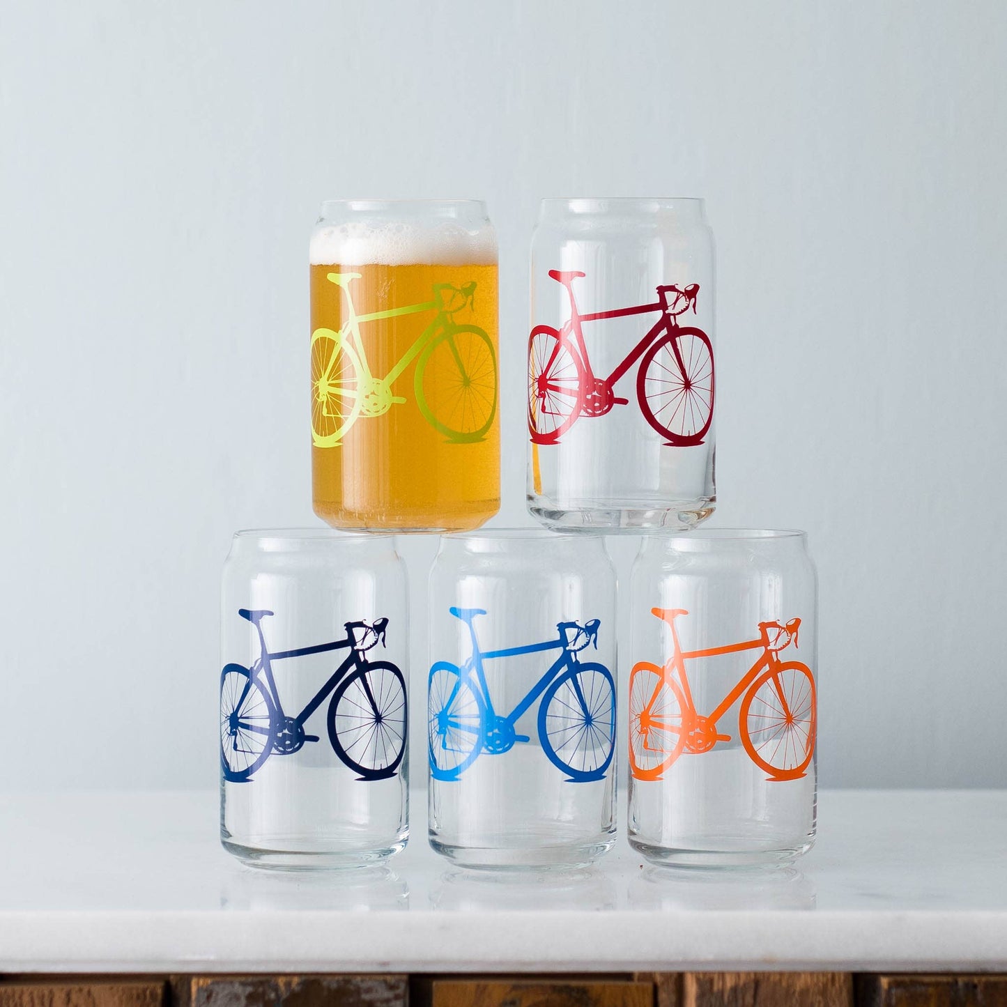 Bicycle Can Glass: Bike Party - Assorted Colors