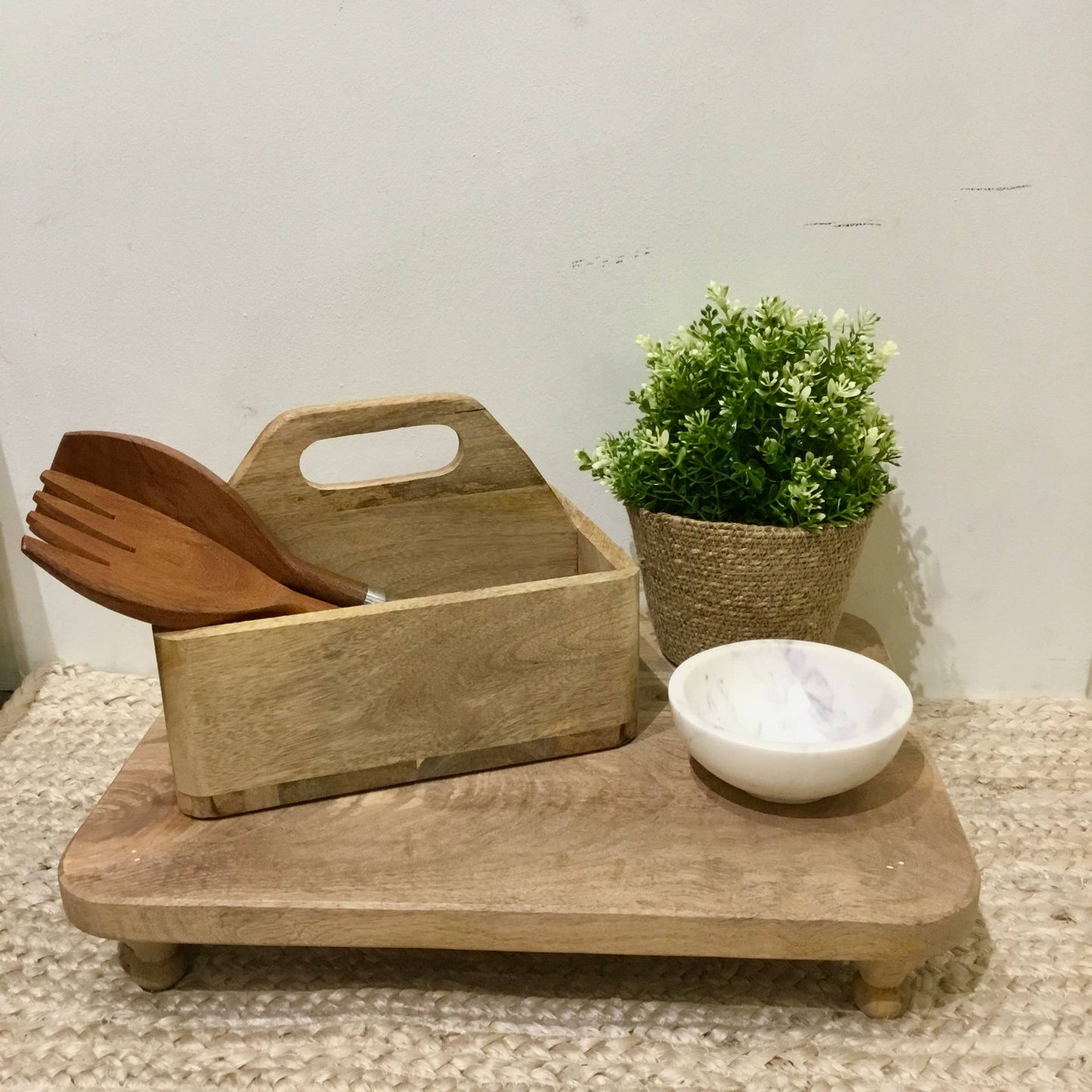 Classic 2-Setion Wooden Caddy w/ Handle