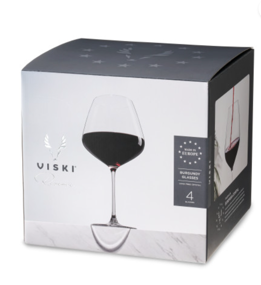 Reserve Inez European Crystal Burgundy Glasses - Set of 4