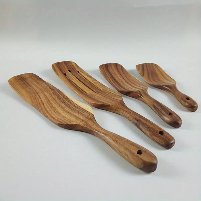 1pc Long Handle Wooden Salad Mixing Shovel Kitchen Utensil