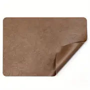 Double-Sided Leather Placemat with Cowhide Pattern