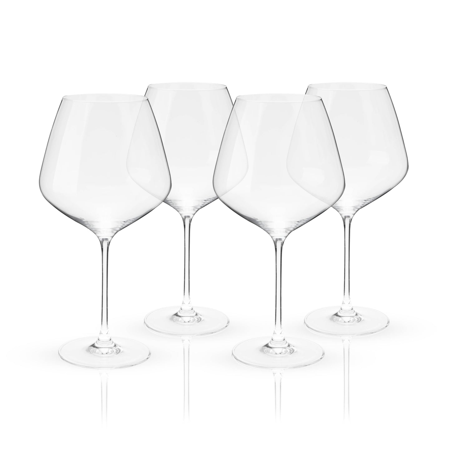 Reserve Inez European Crystal Burgundy Glasses - Set of 4