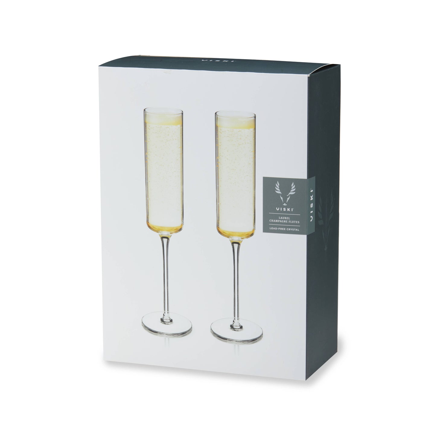 Laurel Crystal Champagne Flutes - Set of 2 in