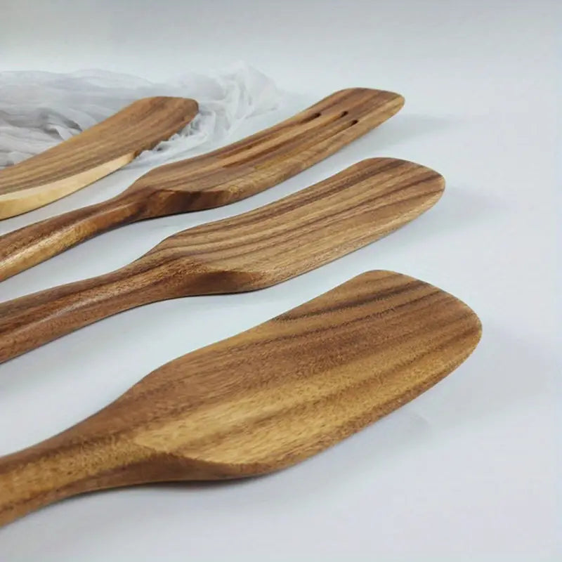 1pc Long Handle Wooden Salad Mixing Shovel Kitchen Utensil