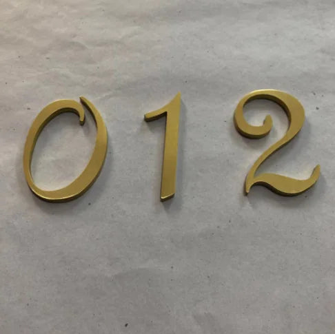 Retro Brass House Number Plate for European Style Decor