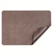 Double-Sided Leather Placemat with Cowhide Pattern