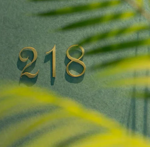 Retro Brass House Number Plate for European Style Decor