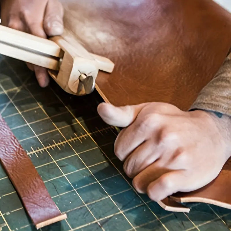 Double-Sided Leather Placemat with Cowhide Pattern